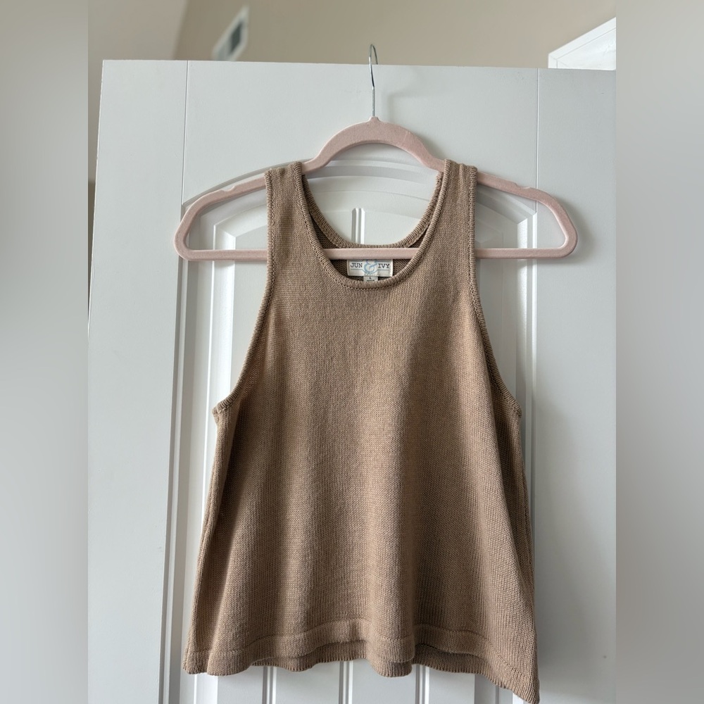 Jun & Ivy - Tan Knit Tank Top